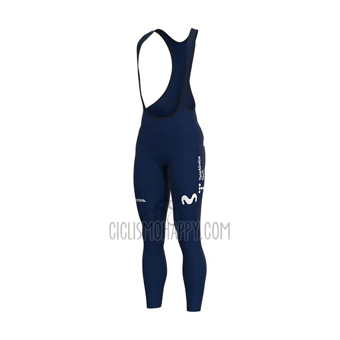 Movistar Cycling Jersey Bib Tight 2021 Long Sleeve Blue